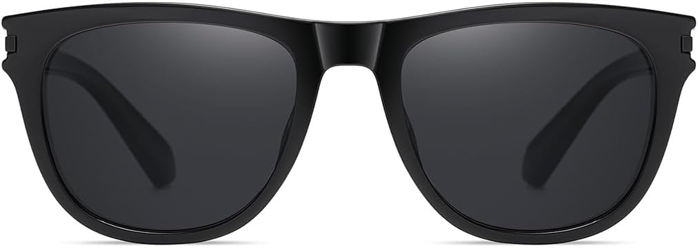 Amsterdam Polarized Square Sunglasses - UV Protection for Men Women, Lightweight TR Frame Mirrored Lenses