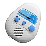 LALAFINA Kompaktes Duschradio aus Abs mit Am/fm Empfänger und Lautsprecher für Badezimmer und Dusche Weißes Design mit Praktischem Haken