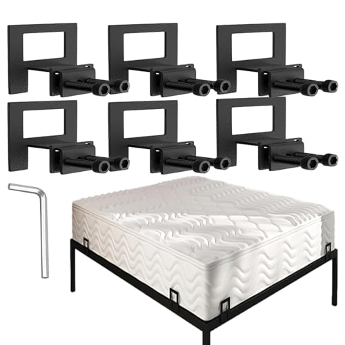 Mattress Gaskets, Metal Bed Frame Stopper, Mattress Gripper Holders 2.95x3.15in, 6 Piece Set Retainer Baffle Design, Bed Holder 