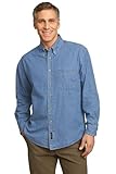 Port & Company Long Sleeve Value Denim Shirt. SP10 XX-Large Faded Blue