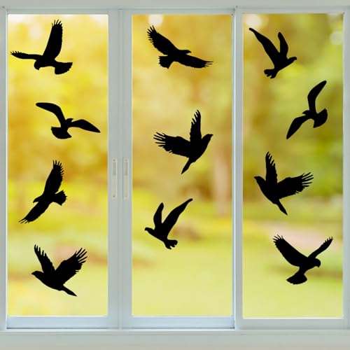 Lorzot 20 Pieces Bird Anti-Collision Window Sticker, Large Size Anti-Collision Window Stickers for Birds, Window Decals to Prevent Bird Strikes on Glass