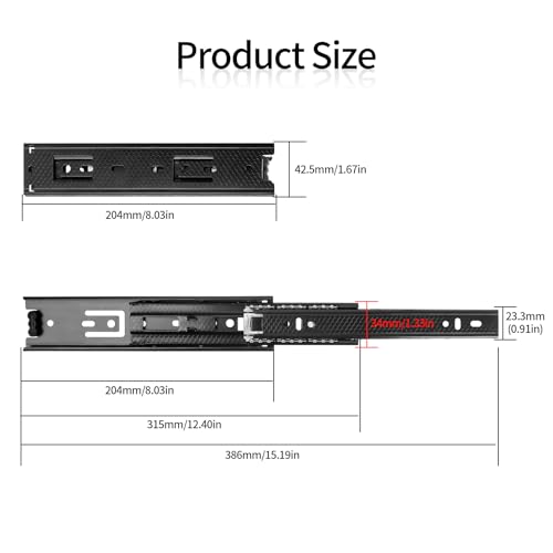 2 works Soft Close Drawer Runners, 200mm Heavy Duty Draw Runners, Drawer Slides Rails - Image 2