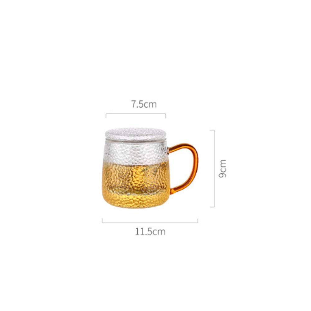 Maya Star Tea Cup with Lid and Glass Water Filter, Ceramic Filtered Tea Separation Cup, Office Cup Drinking Tea Cup #023