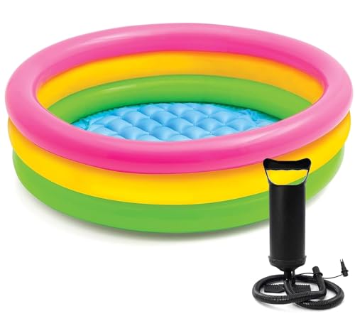 Image of Kidoyz 3 Feet Inflatable Baby Pool Bath Tub for Kids (1-3 Years) - Indoor & Outdoor Swimming Pool for Toddlers | with or Without Air Pump (3Ft Pool + Pump)
