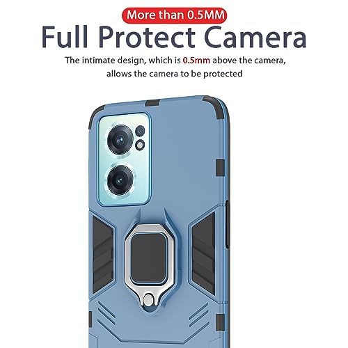 Image of Pikkme Back Cover for OnePlus Nord CE 2 5G | 360 Protection | Ring Holder | Kickstand | Tough Armor Case (Blue)