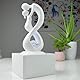 Zen’Light - Moderner Zimmerbrunnen Amor Weiß mit Farbigem LED-Licht - Zeitgenössische Innendekoration, Ideal für Meditation und Entspannung - Geschlossener Kreislauf mit Rotierender Kugel - 31x14x14cm