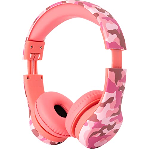 Image of Snug Play+ Kids Headphones - Volume Limited 93dB for Safe Listening - Foldable, Durable Headphones for Toddlers, Boys & Girls - Tangle-Free Cord - Ideal for Travel, School, Tablets - Pink Camo