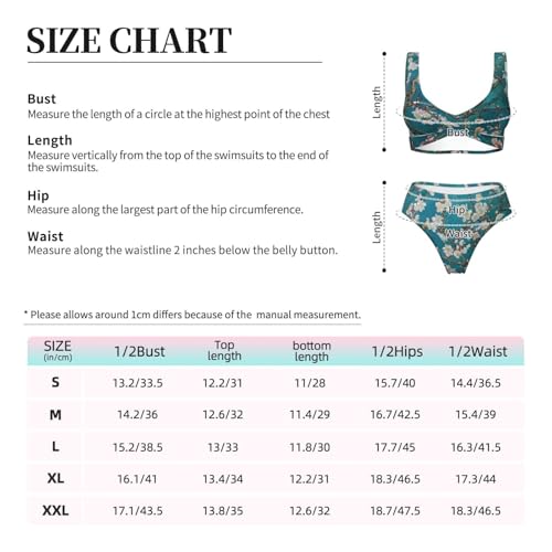 Maillot de bain deux pièces fleurs d'amandier anti-UV - 4