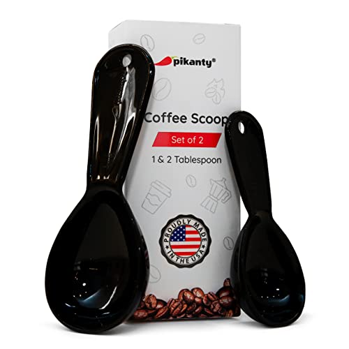 Pikanty - Plastic Coffee Scoops (15Ml & 30Ml) Set Of 2 | Made In Usa (Black) #TOP28
