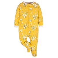 Gerber Baby Girls 4 Pack 'N Play Footie And Toddler Sleepers, Golden Floral, 0-3 Months US — image 5
