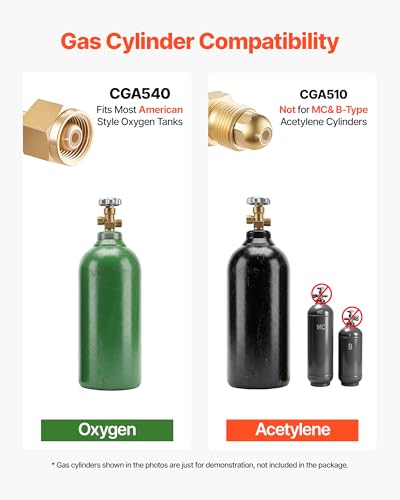 Image of VEVOR Oxygen Acetylene Torch Kit with Check Valves, Gas Welding Cutting Torch Kit, Portable Oxy Acetylene Brazing Set with 15FT Twin-Hose, 1 Cutting Tip, 3 Welding Tips, 2 Gas Regulators & Toolbox