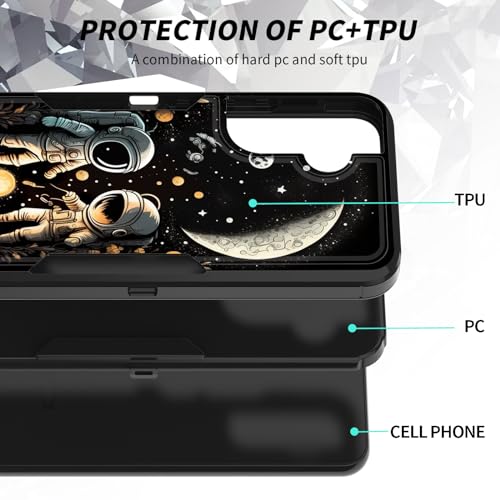 BFUKVOU for Galaxy A15 5G Case, Dust-Proof Port Cover, Full Body Silicone Rubber Covered, Non-Slip Drop-Proof Phone Case for Samsung Galaxy A15 5G 6.5 inch 2023,Space Astronaut - image 2
