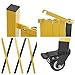 Folding Security Gates, Yellow +Black Expandable Gate, Flexible Mobile Scissor Gate with Casters,16.4 FT Expansion Size, Industrial Free-Standing Safety Barriers