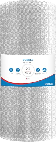 UK SUPPLIES LIMITED Clear Eco-Friendly Bubble Wrap Roll (Pick Any Size 300MM to 1000MM) Lightweight Packing Wrap for Shipping Moving House & Storage Protective Air Bubble Packaging 1000MM x 20M