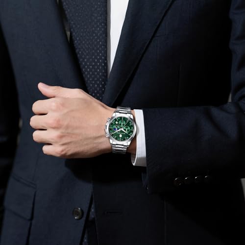 Image of BENYAR Men's Watches Waterproof Sport Military Watch for Men Multifunction Chronograph Black Fashion Quartz Wristwatches Calendar with Leather Strap