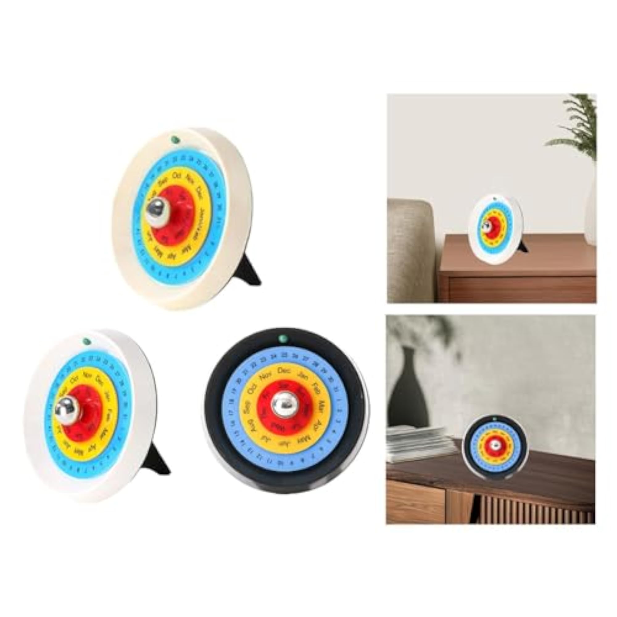 Disc Tabletop Calendar Rotating Calendar for Valentine's Day Gift, White