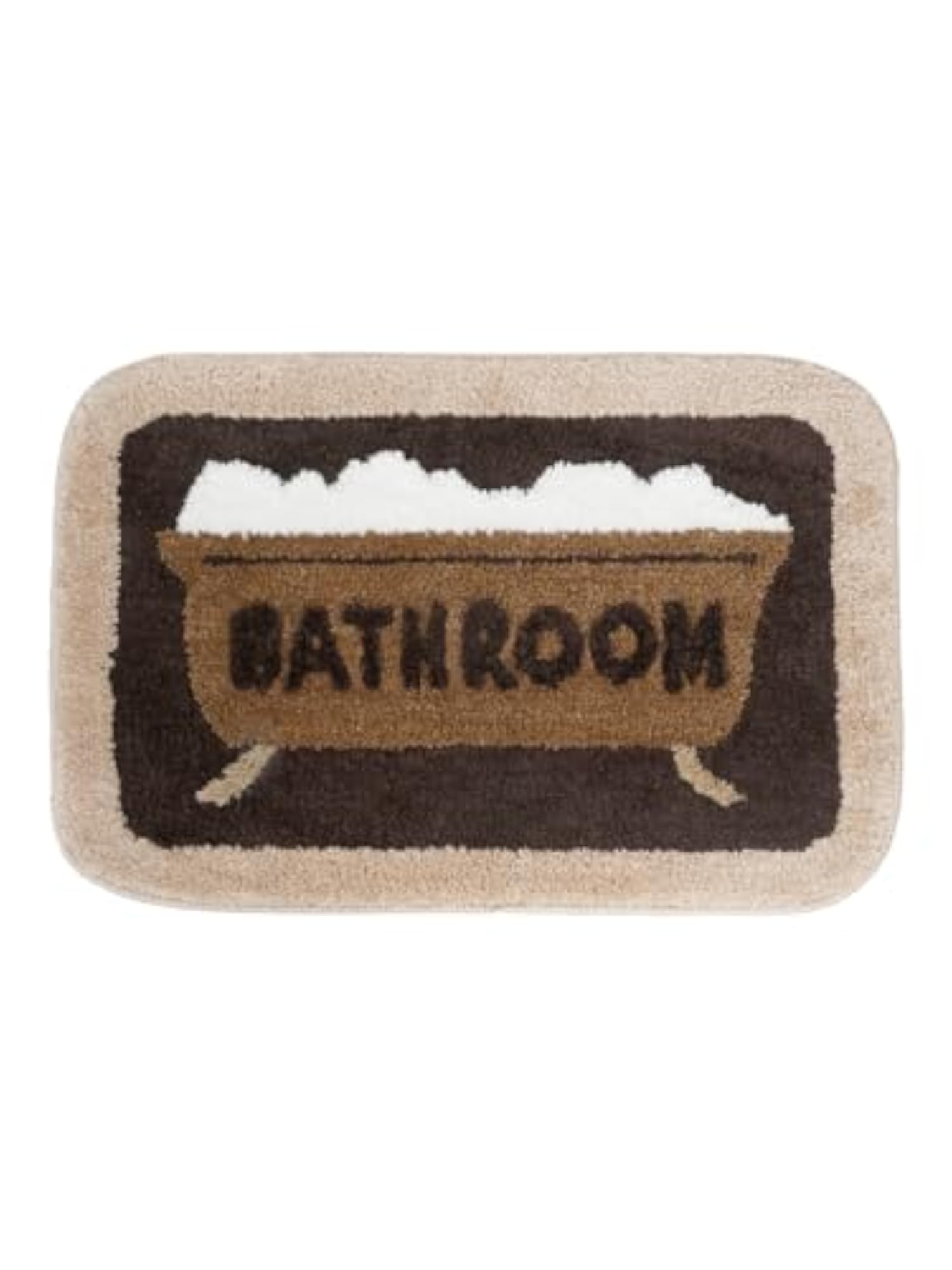 Brown Abstract Cotton Blend Anti-Skid Bath Mat