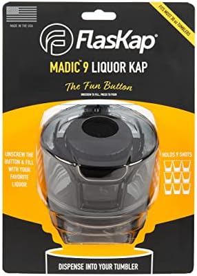 FlasKap Madic 9 | 30 oz Tumbler Lid Replacement | Shot Dispenser | Leak Proof Tumbler Lid | Splash Resistant to Avoid Spills | Compatible with Most 30 oz Tumblers (9 oz Capacity, Black)
