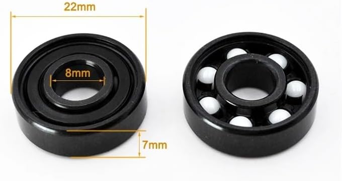 8pcs 608 RS Hybrid Ceramic Ball Bearing 8 * 22 * 7mm Roller Skate Skateboard Wheel Longboard 608RS Bearings
