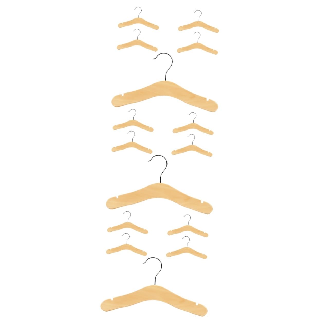 SOLUSTRE 3sets 5 Pcs Wooden Hangers Clothes Hangers for Skirts Coats Pants Non Slip Design for Nursery Closets 5pcs*3