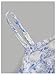 Floerns Girl's Floral Print Sleeveless Ruched Ruffle Hem A Line Cami Short Dress White Blue 11Y