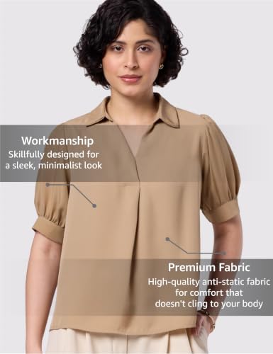 Image of Symbol Premium Women's Polyester Collared Top | Regular Fit | Desk-to-Dinner (Available in Plus Sizes)