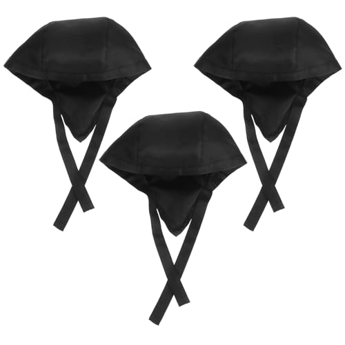 Operitacx 3pcs Chef Hat Ribbons Unisex Cooking Turbans for Kitchen