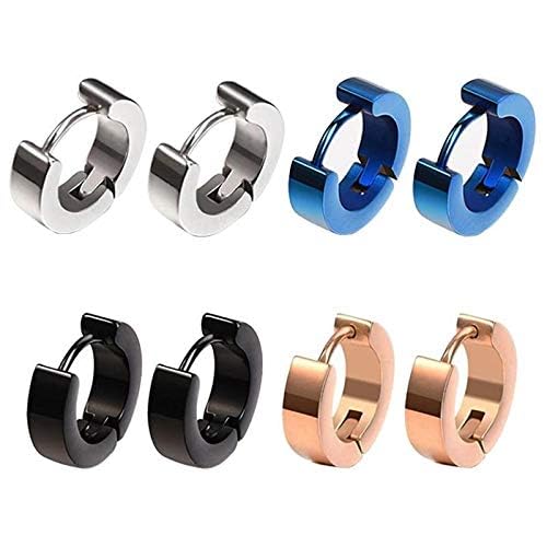 beautivia Unisex Earrings Combo for Men, Boys, Women & Girls – Stainless Steel Pierced, Clip-On, Huggie, Bali, Stud & Cuff Earrings-picture-14
