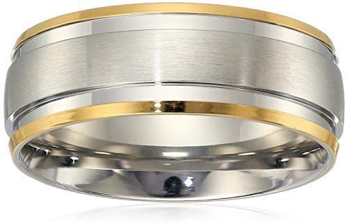 Sherrin Rosette Candle CompanyStainless Steel Gold Plated Ring/Wedding Band/Commitment Ring for Men by Sherrin Rosette