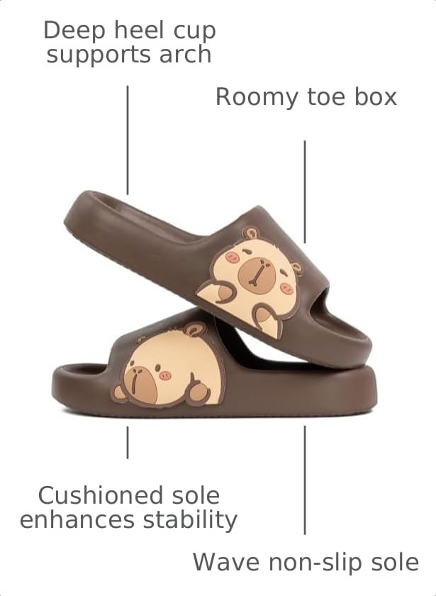 Image of Men's and Women's Capybara Slides,Cute Capybara Slippers for Indoor Outdoor,Non Slip Quick Drying Shower Shoes,Comfort Cloud Slides Sandals