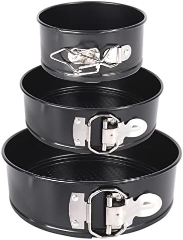 Springform Cake Pan Set of 3 Nonstick Cheesecake Pan 4 inch 7 inch 9 inch - Wetexchi Leakproof Round Spring Form Cake Baking Pans with Removable Bottom - Small, Medium, Large