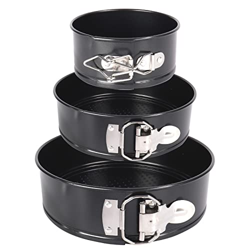 Springform Cake Pan Set Of 3 Nonstick Cheesecake Pan 4 Inch 7 Inch 9 Inch - Wetexchi Leakproof Round Spring Form Cake Baking Pans With Removable Bottom - Small, Medium, Large #TOP10