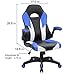 JUMMICO Gaming Chair Ergonomic Leather Racing Computer Chair High Back Adjustable Swivel Executive Office Desk Chair with Flip-Up Armrest (Blue)