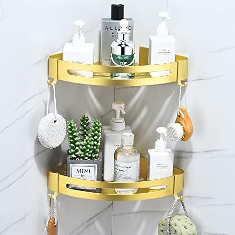 Duschregal Ohne Bohren, Duschablage Eckregal Space Aluminium Badezimmerregal Wandmontage Dreieck Duschkorb Cover