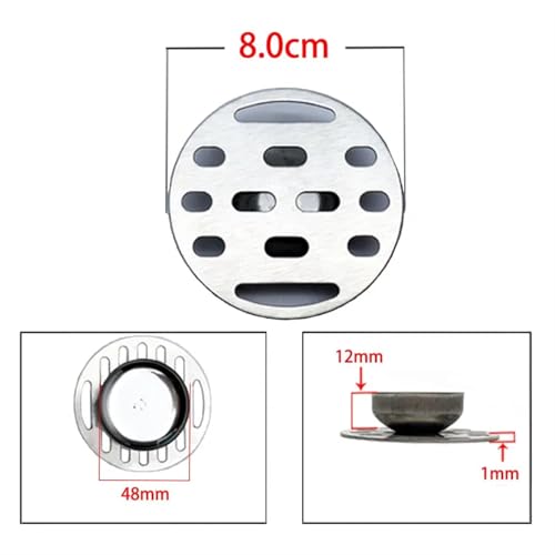 Couvercle de drain de sol en acier inoxydable de 8cm pour douche