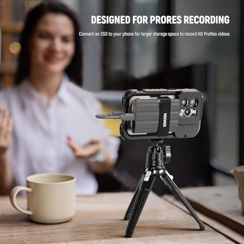 Image of NEEWER Magnetic SSD Mount with Upgraded Touch Fastener, SSD Holder Compatible with MagSafe 16 Pro Max 15 Pro Max 16 Pro 15 Pro for ProRes Video Recording Samsung Lexar SanDisk SSD, PA040