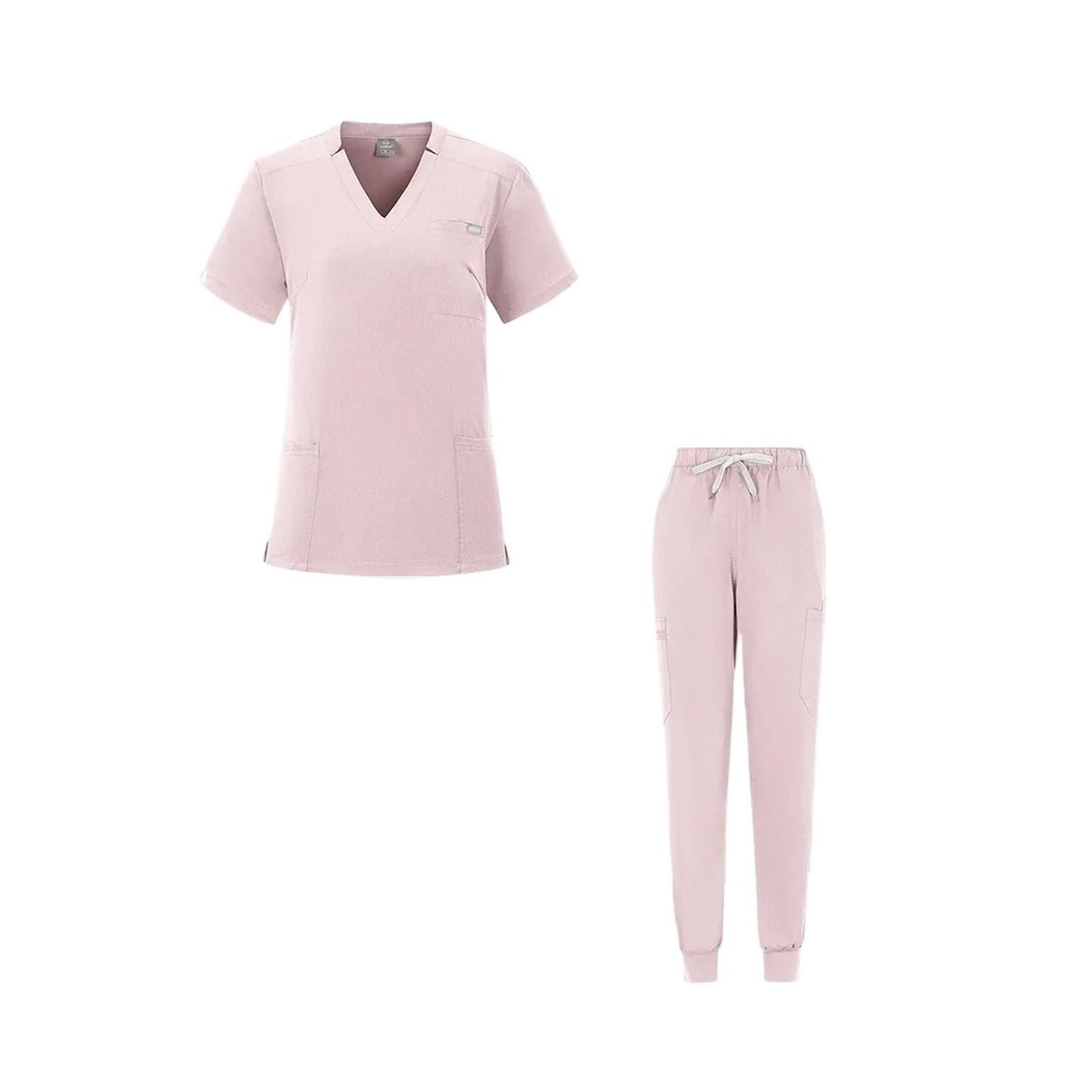 Divisa Da Infermiera Scrub uniforme da sala operatoria Scrub da lavoro ospedaliero Set Forniture mediche Tuta da lavoro for chirurgia dentale da infermiere Per Cosmetologia E Assistenza Sanitaria(Pink
