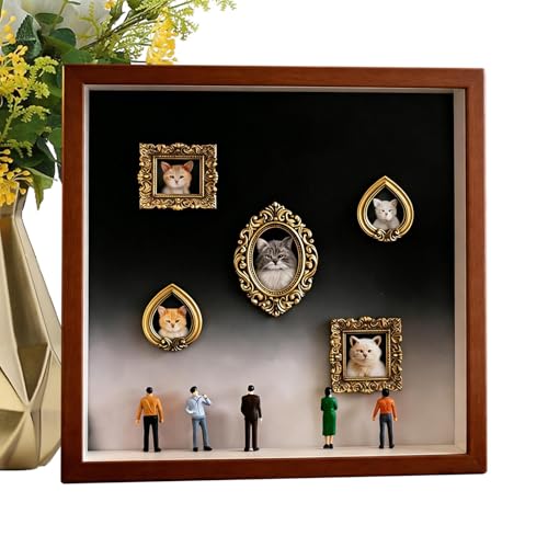 Cofre de imágenes artísticas y vitrina compacta con ventana acrílica 8