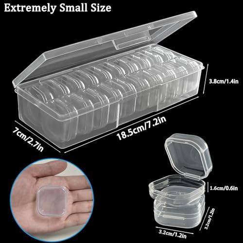 Image of DUOFIRE Bead Organizer 40 Clear Plastic Bead Storage Containers Hinged Lids | Portable Storage with Individual Boxes, Compact Design for Jewelry Making, Nail Art, Crafts, Small Parts, Home & Travel