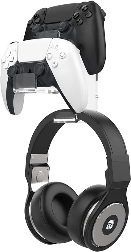 OOPZController Holder, Dual Gamepad Headphone Hanger & Controller Fits STEAM, PS3, PS4, PS5, x-box,PC, Switch丨Wall Mount Stand for All Kinds of Headsets, Clear (B0D2RRY44H) Amazon Price History, Amazon Price Tracker