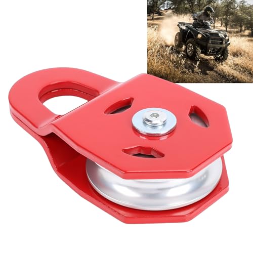 Heavy Du Winch Seilrolle – roter Stahl und Aluminiumlegierung, 15 mm maximaler Seildurchmesser für LKW, Traktor, ATV, UTV, Seilwinde Zubehör