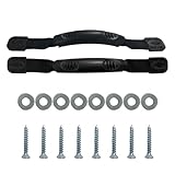 2 Pack Kayak Replacement Handles with Complete Screws & Washers Set - Heavy Duty PVC/PP Canoe Carry Handles, Anti-Slip Grip for Kayak, Suitcase, Luggage & Doors (Black)