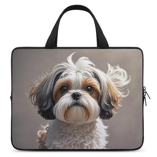 Housse ordinateur portable Shih Tzu et étui tablette zippé