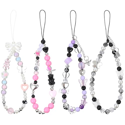 Sorcristy Bunte Perle Handy Lanyard, 4 Stück Universal...