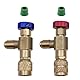 2 PCS Klimaanlage Sicherheitsventil, Adapter R410A R22-Anschluss， 1/4 ’’-5/16’’ Füllung Kühlmittel Sicherheitsventil， Anschlussadapter für Klimaanlage,Klimaanlagen-Durchflussventile