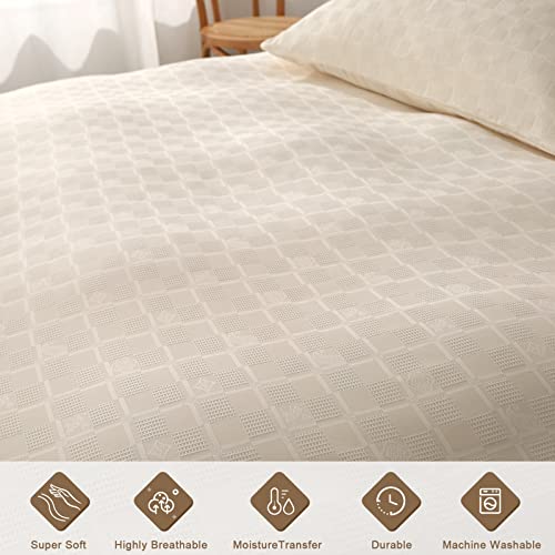 Encoft Waffle Duvet Cover King Size - Comforter Cover King Size, 1 Duvet Cover And 2 Pillow Shams, Soft, Breathable And Textured For All Seasons (Cream White, 104X90 Inches) #TOP2