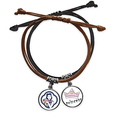 Pulsera de cuerda de cultura china con cuero para mujer DIYthinker