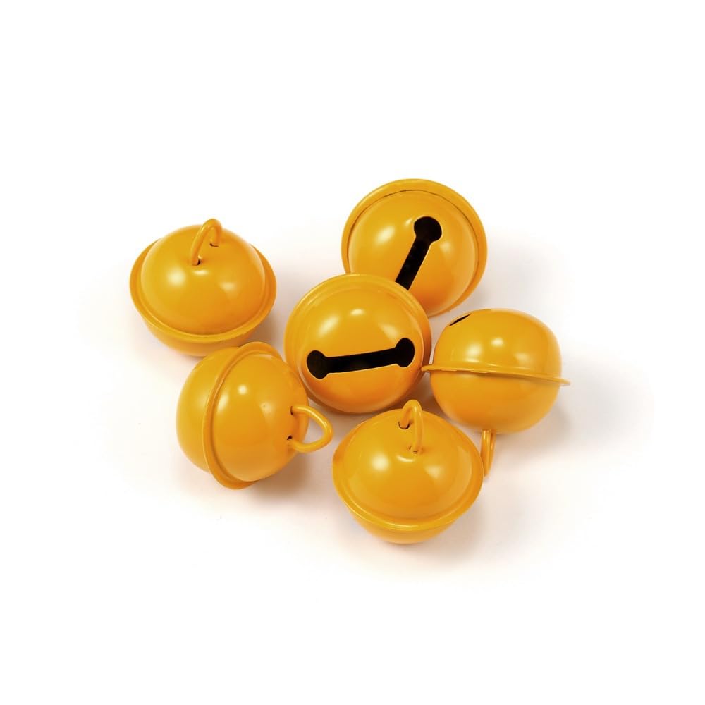 Namzi Jingle Bells, 22mm 30pcs Craft Bells for DIY Holiday Decoration, Musical Party, Home, Festival, Wedding,Yellow