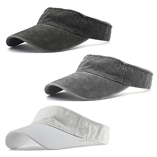 Image of HH HOFNEN Sports Sun Visor Hats Cotton Twill Ball Adjustable Sun Caps for Men Women