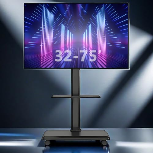テレビスタンド テレビ台 キャスター 黒 ブラック 32~65インチ 高さ首振り テレビスタンド テレビ台 キャスター付き 黒 ブラック 壁寄せ 32